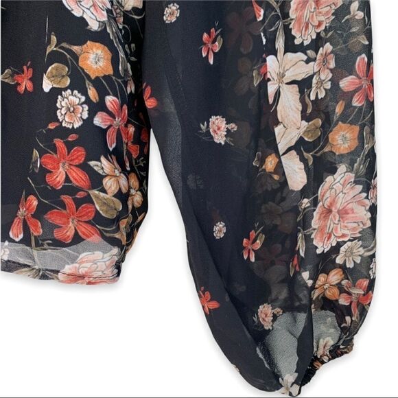 Adelyn Rae Floral and Ruffles Sheer Sleeve Layered - Picture 6 of 10